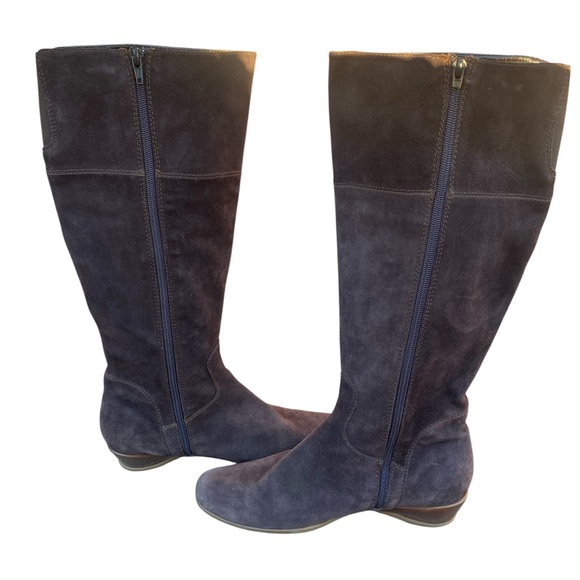 Vertan Italia Women's Brown Suede Wedge Heel Knee High Boots 9 - Picture 4 of 6